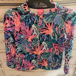 Lilly pulitzer velour zip up jacket